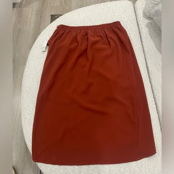 Chic Asymmetrical Rust Skirt - Picture 2 of 2